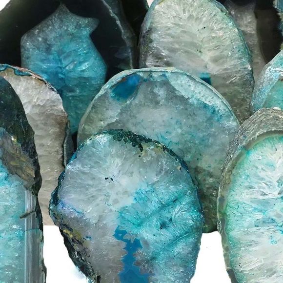 VINTAGE⚜️Genuine Teal Quartz Carved Gem Necklace - Picture 10 of 12